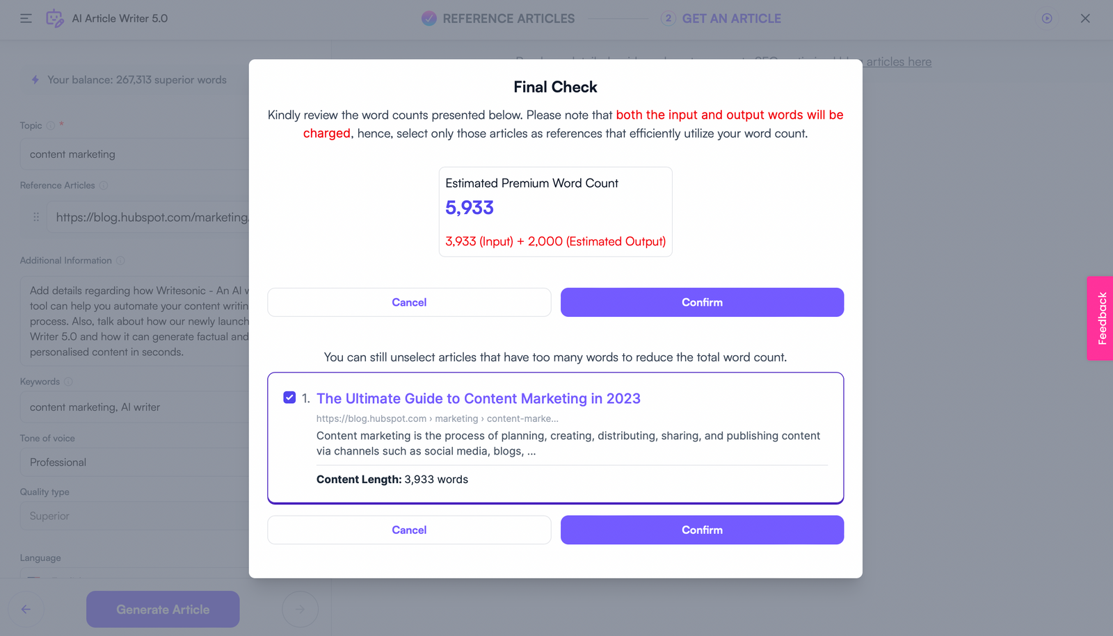 Article Writer 5.0 - Contenuto personalizzato