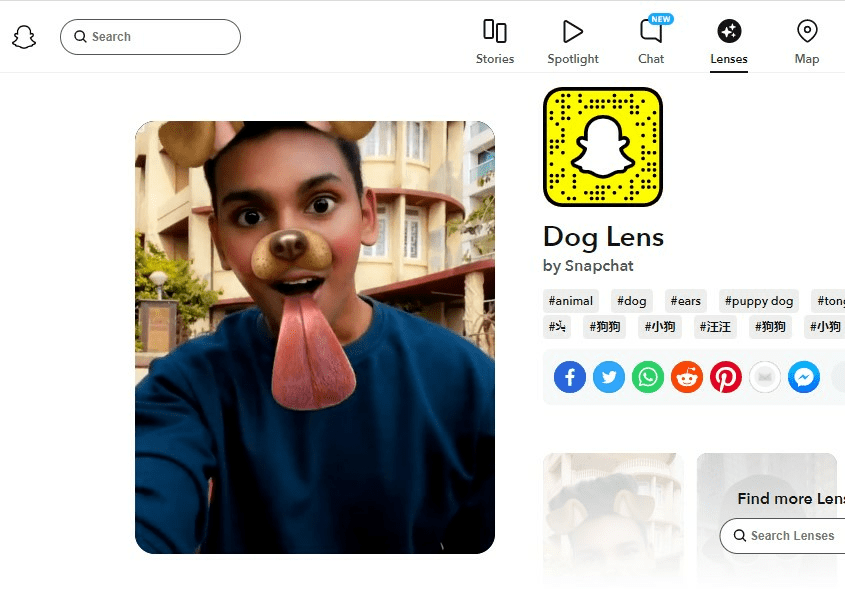 Lente de cachorro do Snapchat