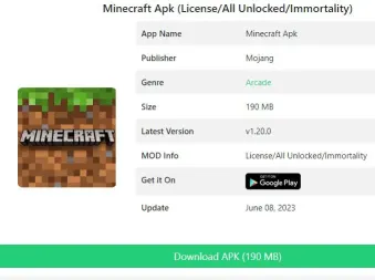 minecraft apk descărcare fișier de pe site-uri terțe