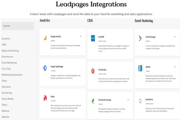 Un exemplu de integrare Leadpages