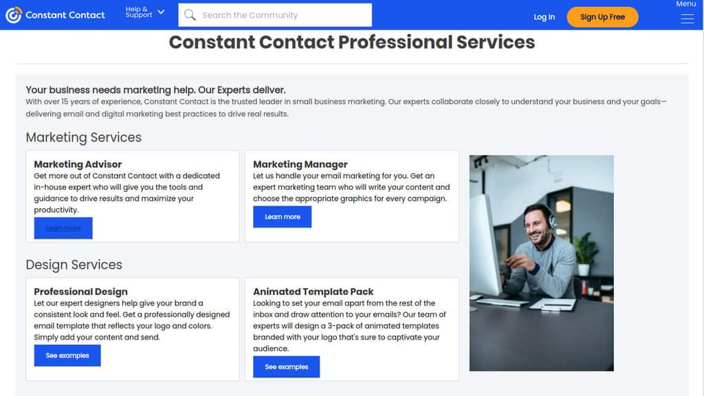 Constant Contact onboarding e formazione esempio uno