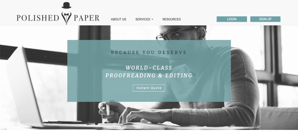 captura de tela do site Polished Paper