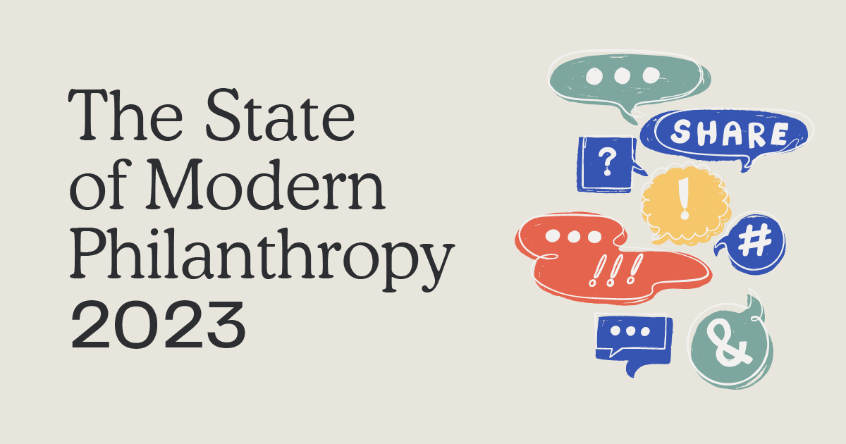 Immagine promozionale per il rapporto State of Modern Philanthropy