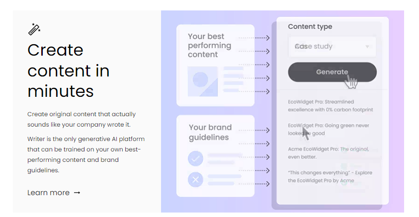 crea el contenido en segundos