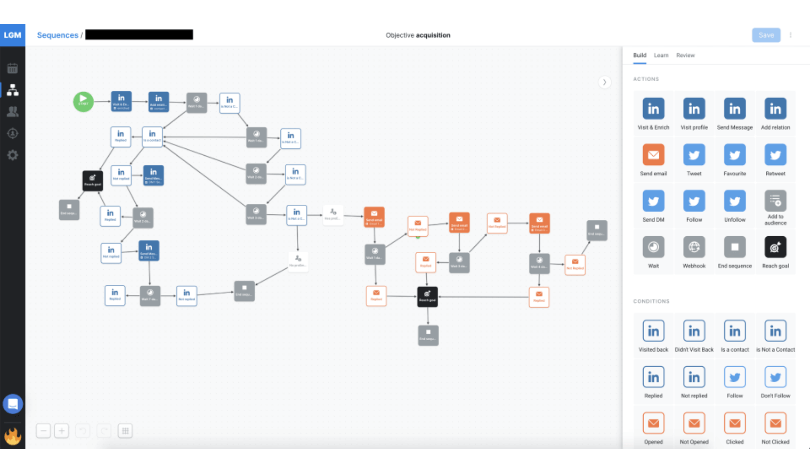 Interfaccia LaGrowthMachine