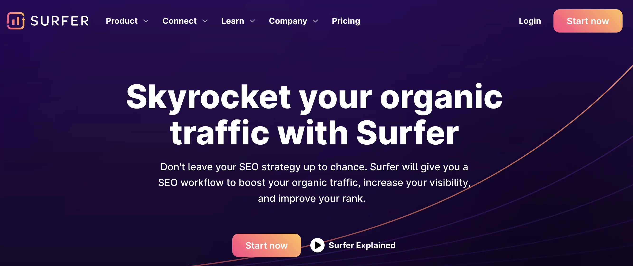 Surfer SEO 的屏幕截圖，用於優化 SEO 內容的工具