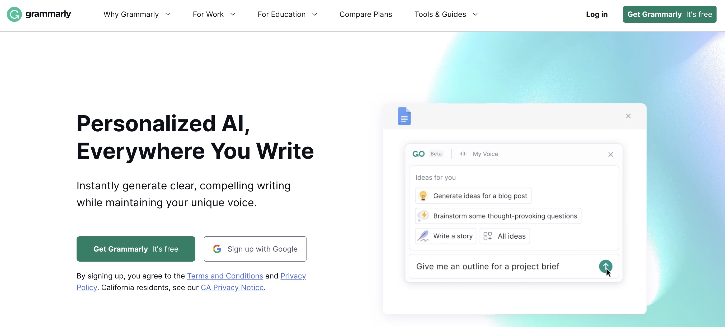 Grammarly 的屏幕截圖，用於編輯 SEO 內容的工具