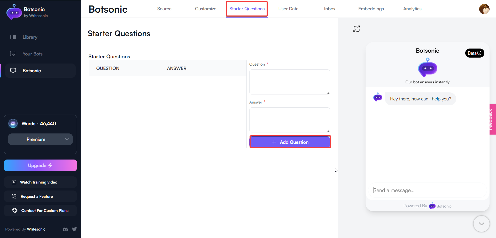 Botsonic - วิธีตั้งค่าแชทบอทสร้างโอกาสในการขาย