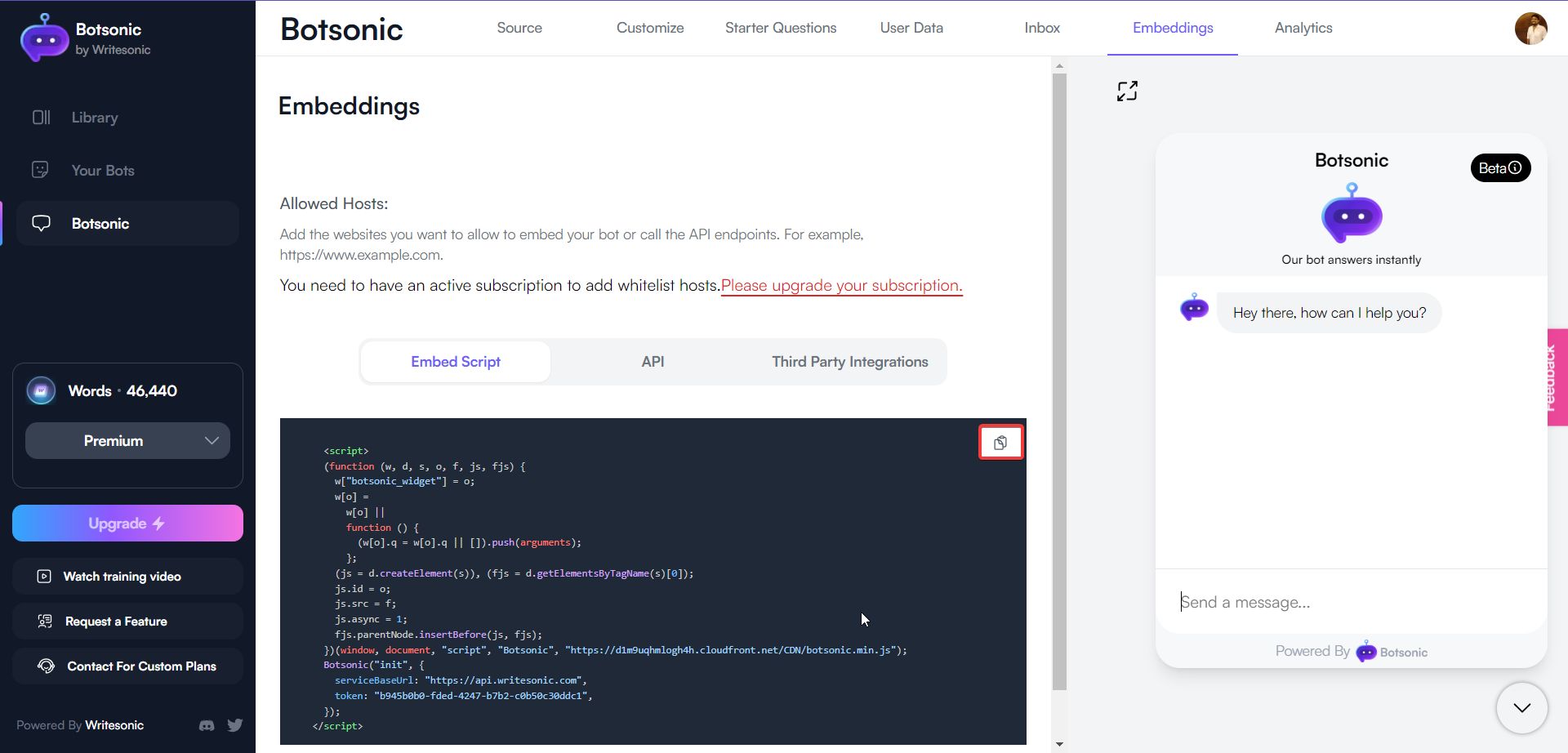 Botsonic - วิธีตั้งค่าแชทบอทสร้างโอกาสในการขาย