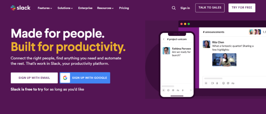 ภาพหน้าจอของ Slack-is-your-productivity-platform