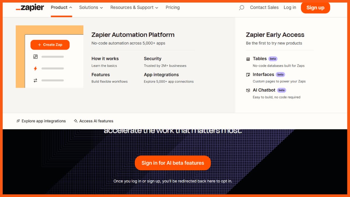 Outils de productivité IA - Zapier AI