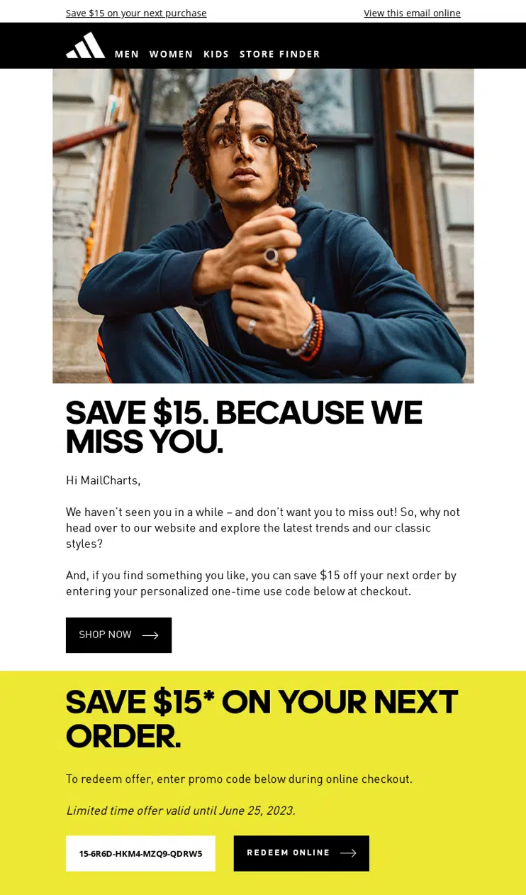 Adidas - E-mail de réactivation