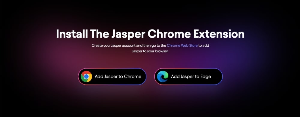 ภาพหน้าจอส่วนขยายเบราว์เซอร์ Jasper AI