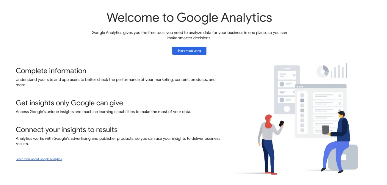 Grafika przedstawiająca najważniejsze funkcje Google Analytics