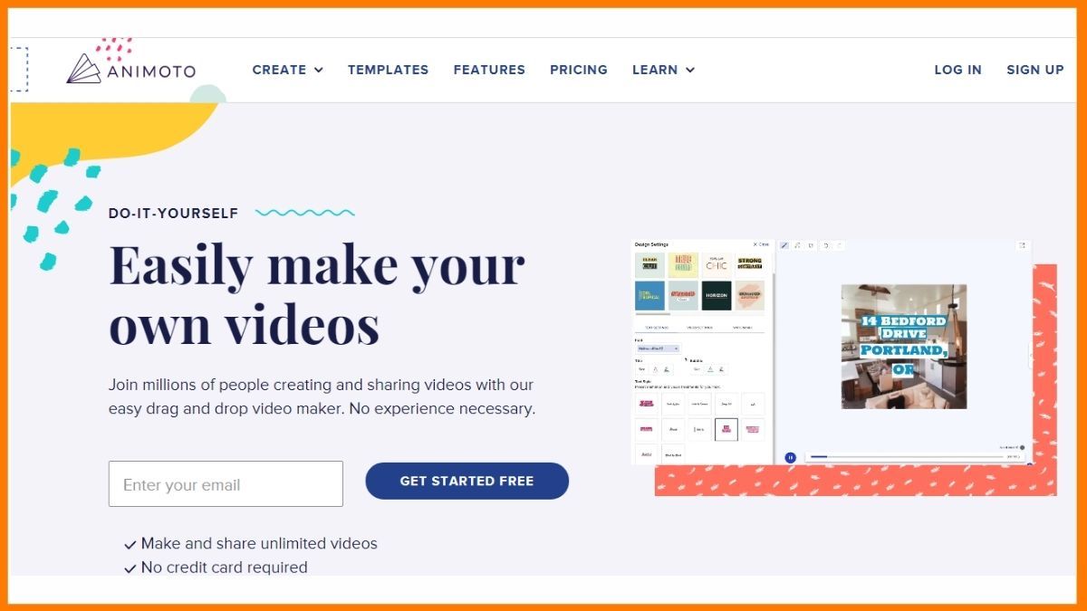 Platforma de creare video Animoto