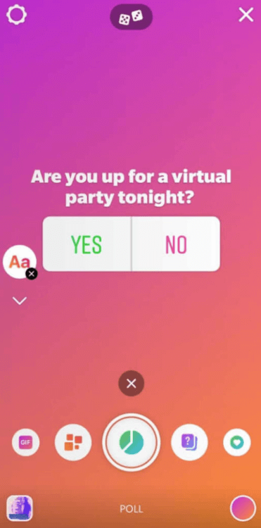 Пример опроса в Instagram, опубликованный в Stories