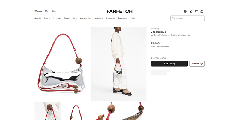 หน้าผลิตภัณฑ์ Farfetch