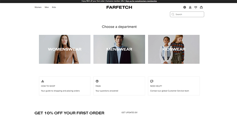 หน้าแรกของ Farfetch