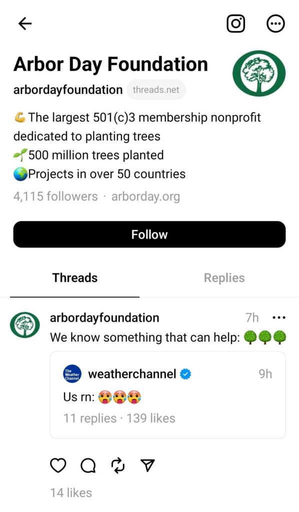 Arbor Day Foundation からのスレッド投稿