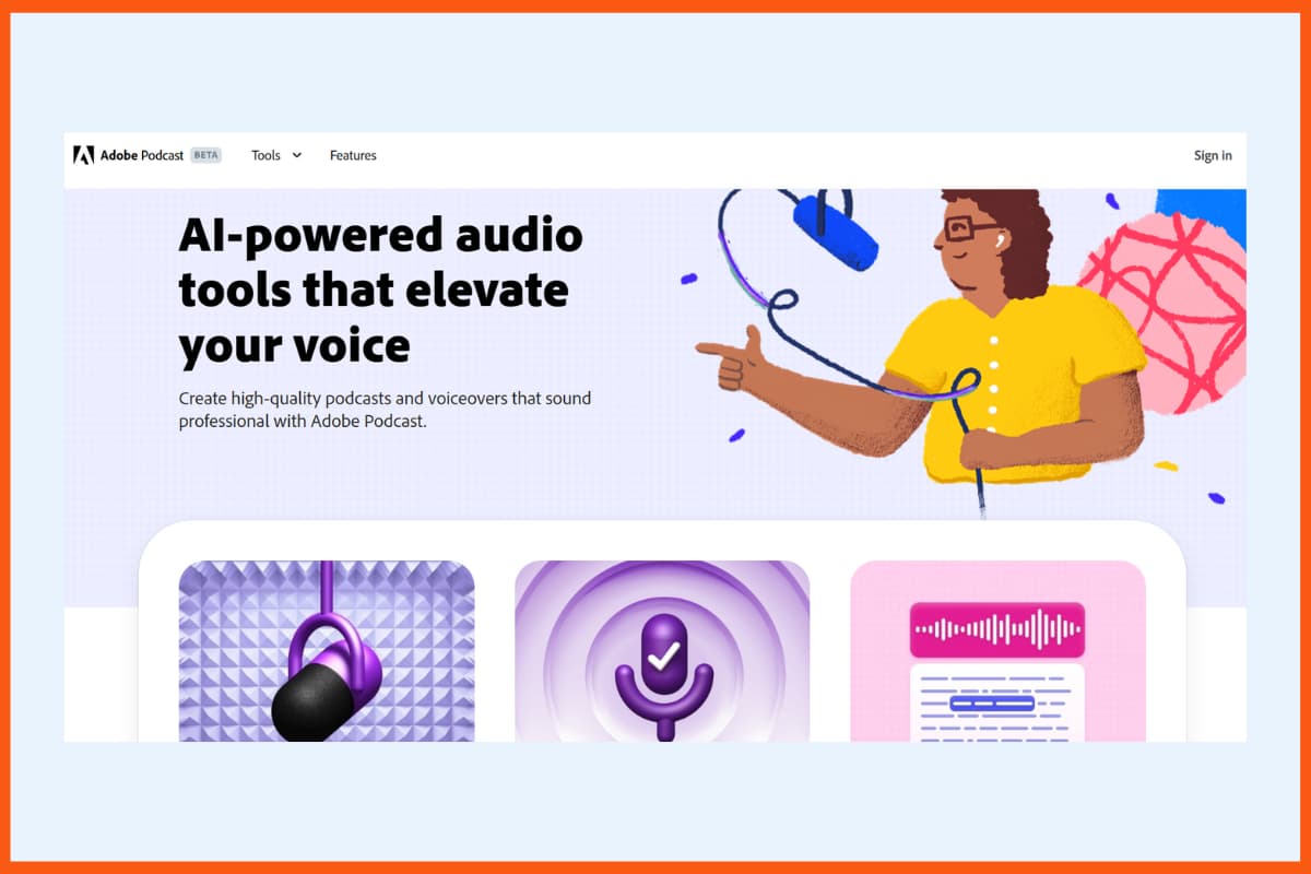 최고의 AI 오디오 생성 도구 - Adobe Podcast
