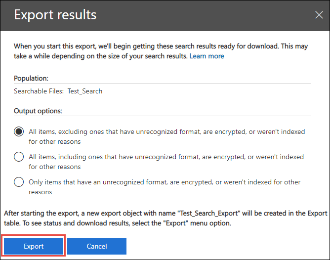 Plus tard, appuyez sur le bouton Exporter pour exporter la boîte aux lettres Office 365 vers des fichiers PST.