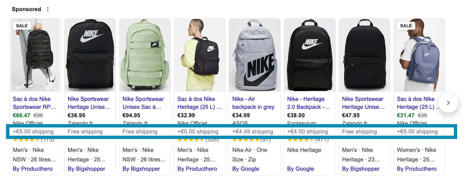 Google-Shopping-Ergebnisse