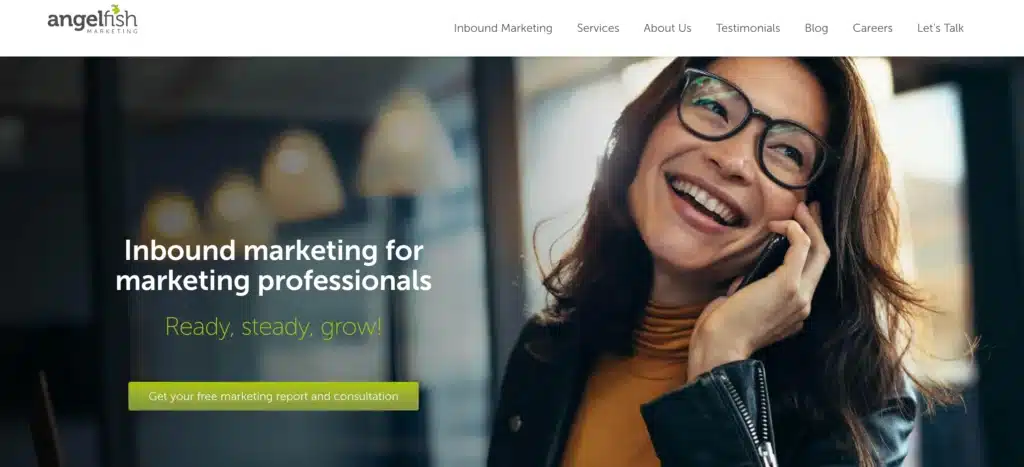 Situs web Angelfish Marketing