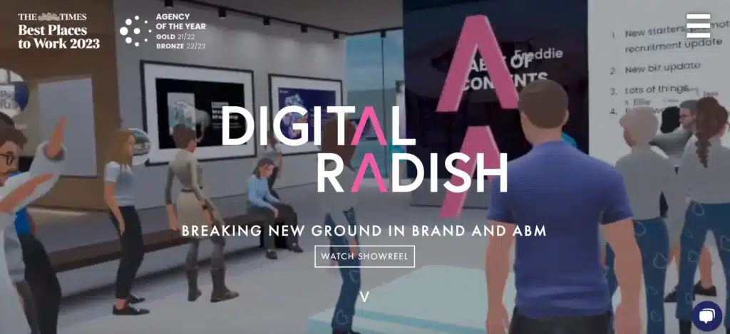 Digital Radish Webサイトのトップページ