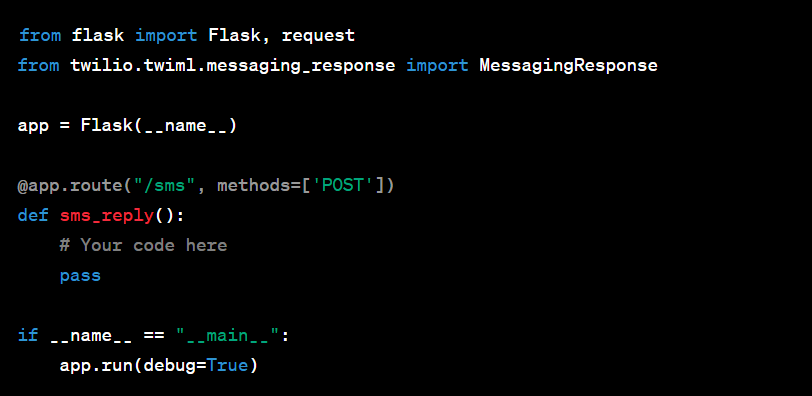 configurer l'application Flask - WhatsApp Chatbot