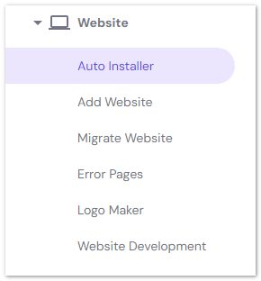 auto installer from website - Hostinger hpanel