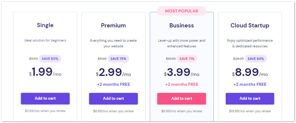 choose the hosting plan