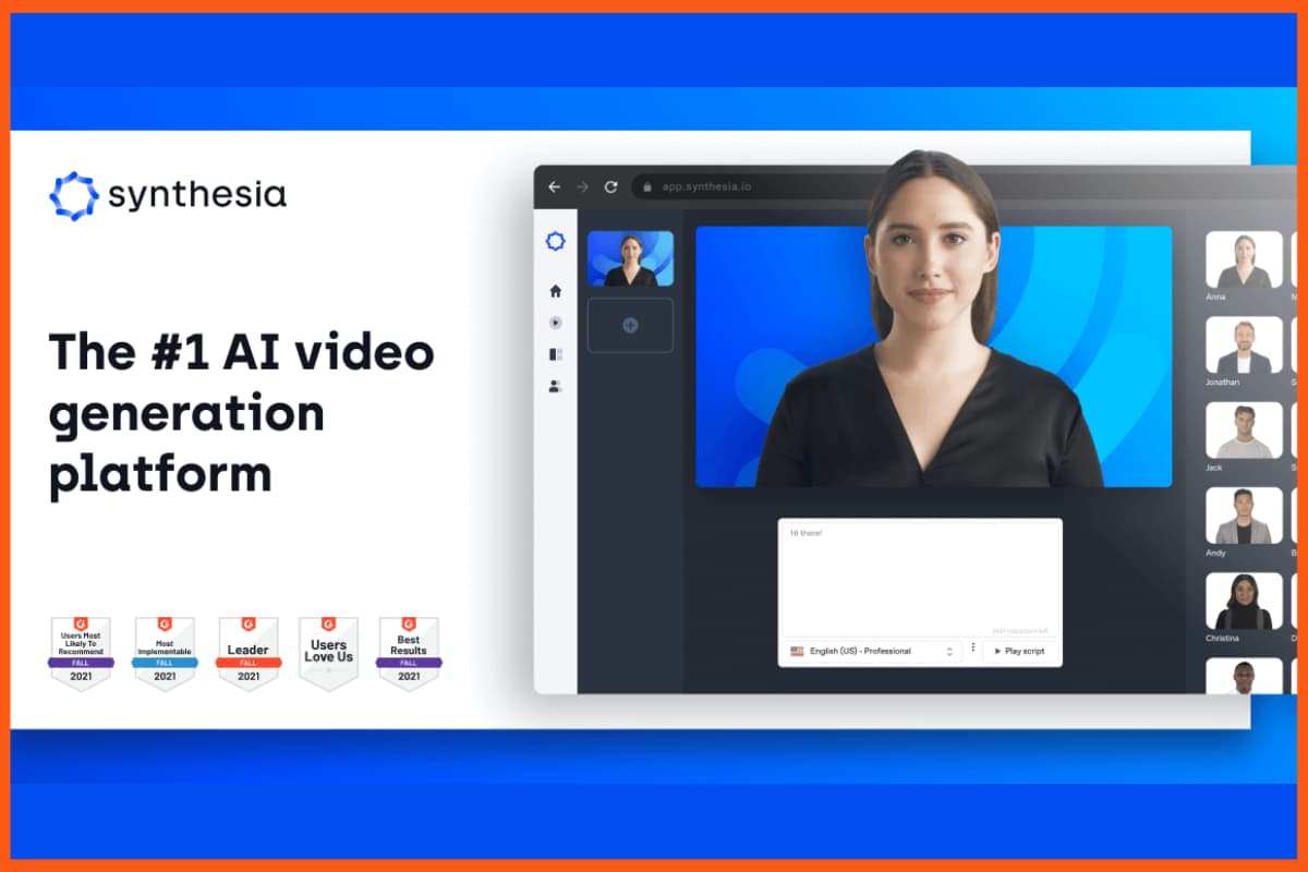 Synthesia - Top AI Video Generator Tools