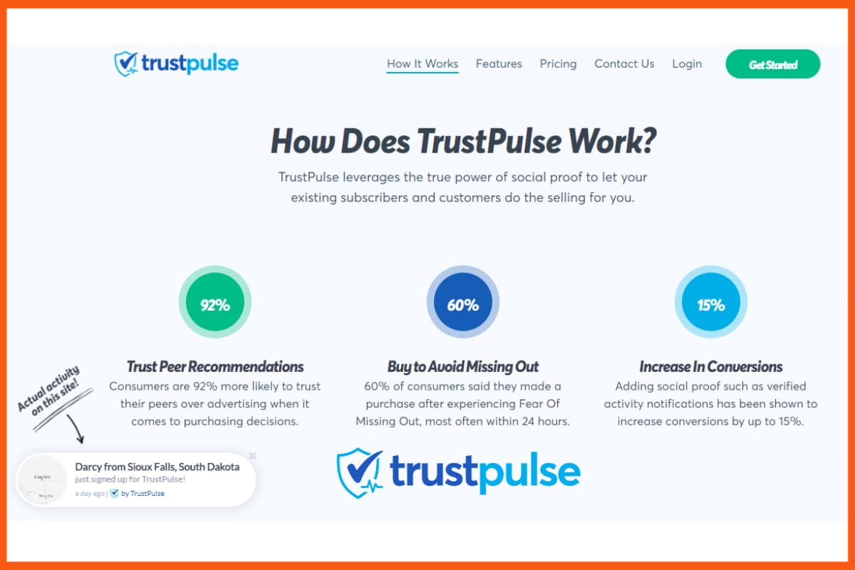 TrustPulse – Os melhores plug-ins pop-up de intenção de saída para WordPress