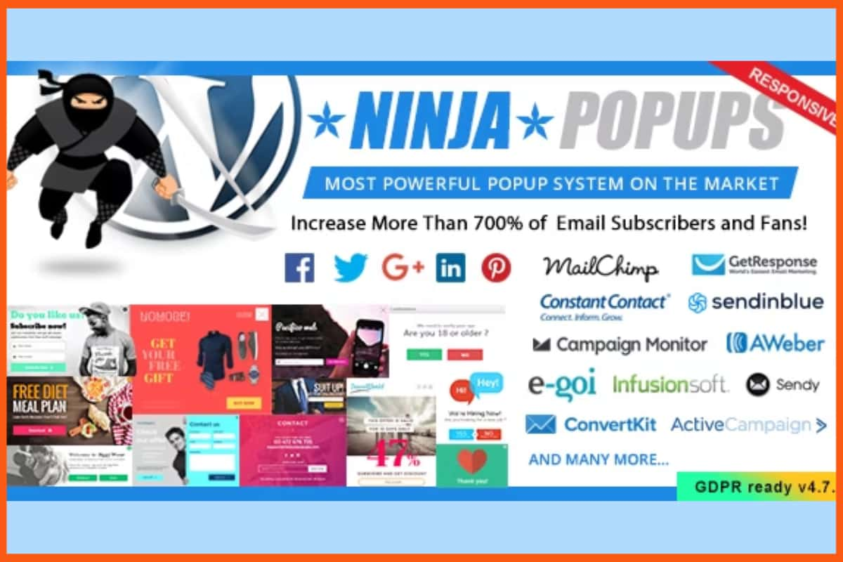 Ninja Popup – Os melhores plug-ins pop-up de intenção de saída para WordPress