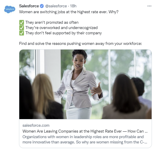 Salesforce からのツイートのスクリーンショット