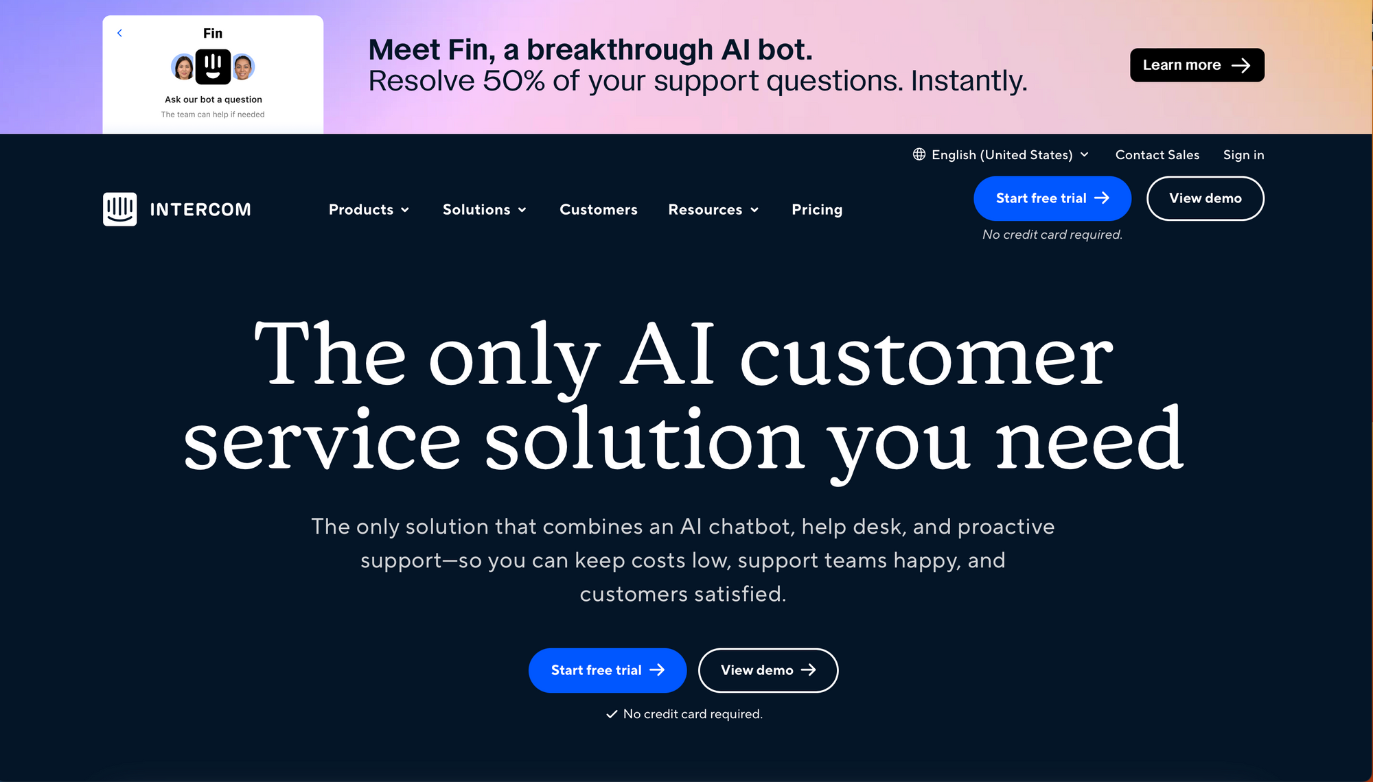 Intercom Fin - Melhor chatbot de IA