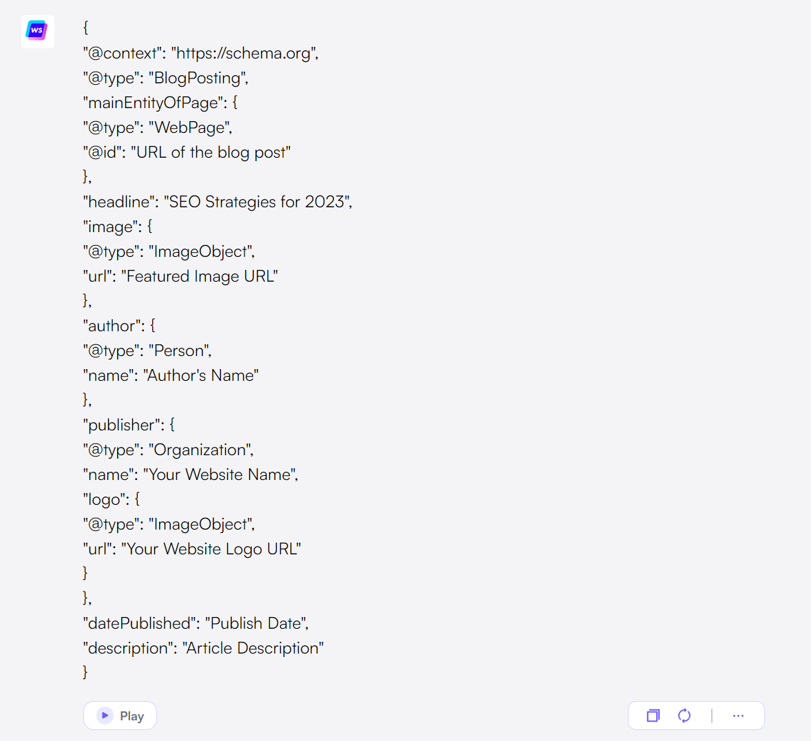 Schema markup with Chatsonic