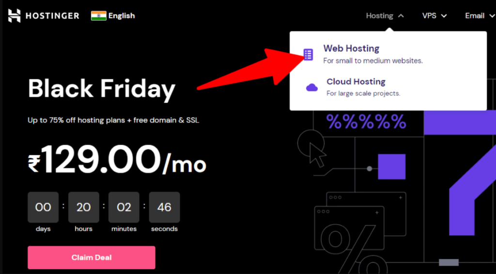 hostinger black friday page