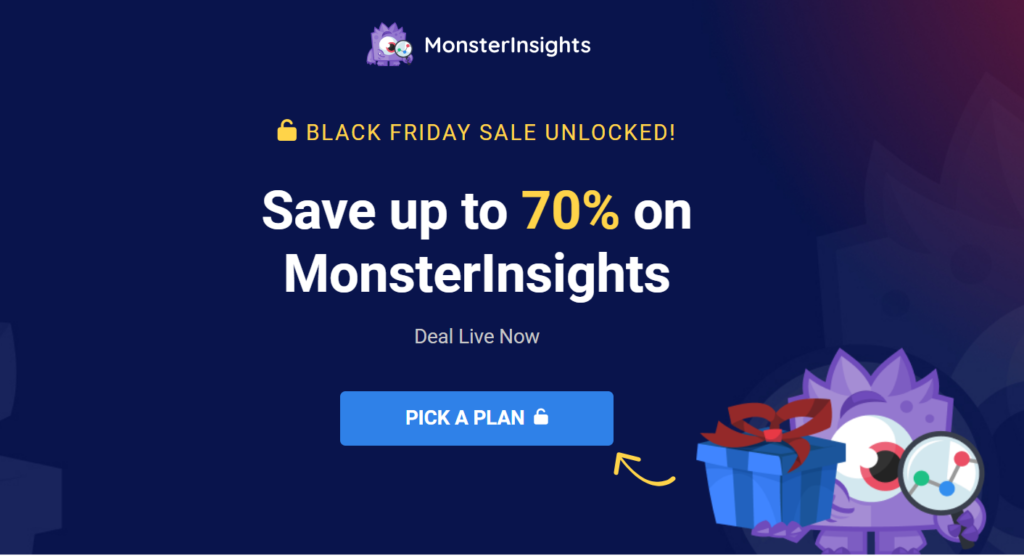 monsterinsights black friday page