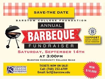 Barstow College Foundation ประจำปีมูลนิธิบาร์บีคิว Fundraiser Flyer