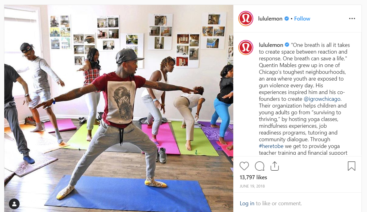 Lululemon Instagram 示例