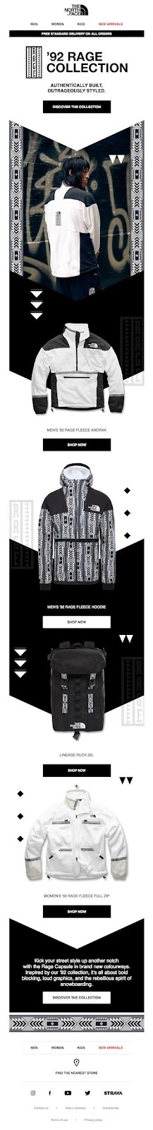 The North Face 的 '92 Rage – Black & White 胶囊系列