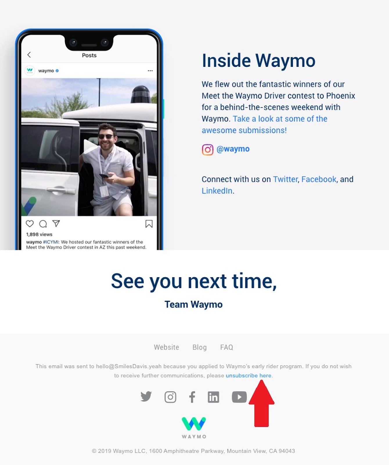 Waymo instagram reklamı