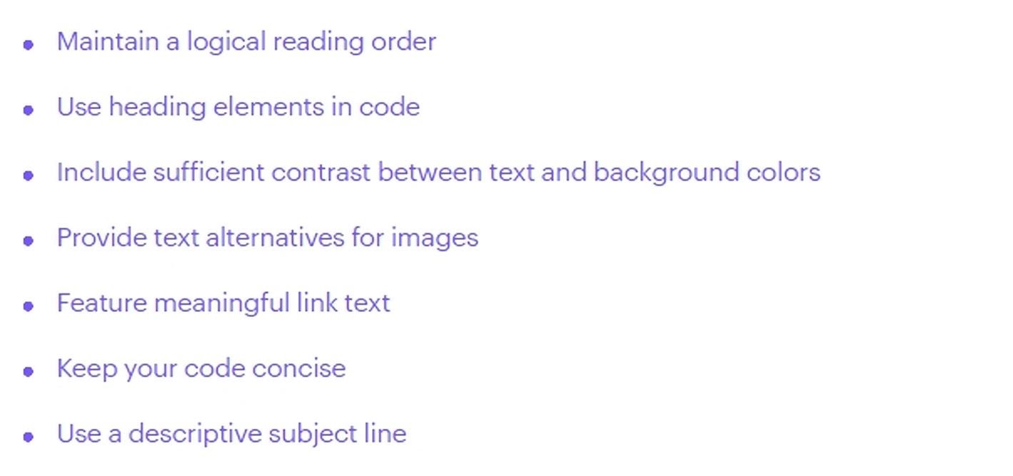 Requisitos de accesibilidad de Campaign Monitor